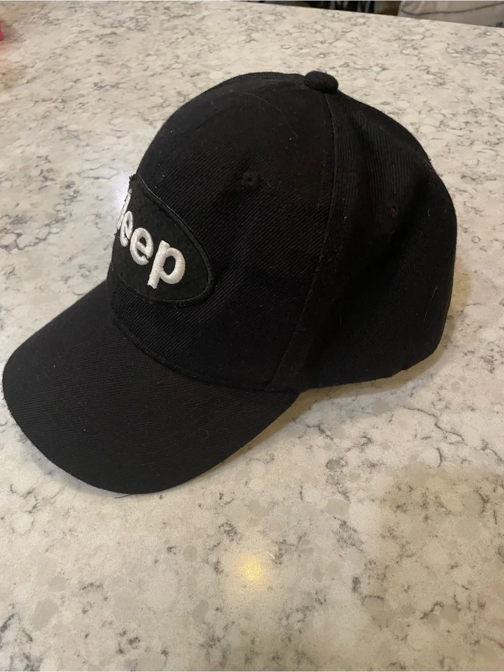 Jeep Black Baseball Hat with White Logo Embroidery